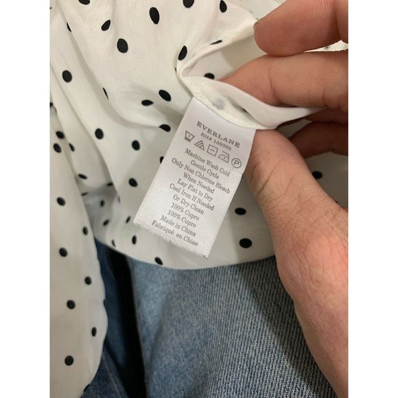 Everlane Polka Dot Button Front Shirt Size 6 - Picture 10 of 10